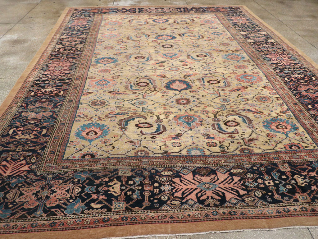 Antique Persian Sultanabad Room Size Carpet, No.33126 - Staging