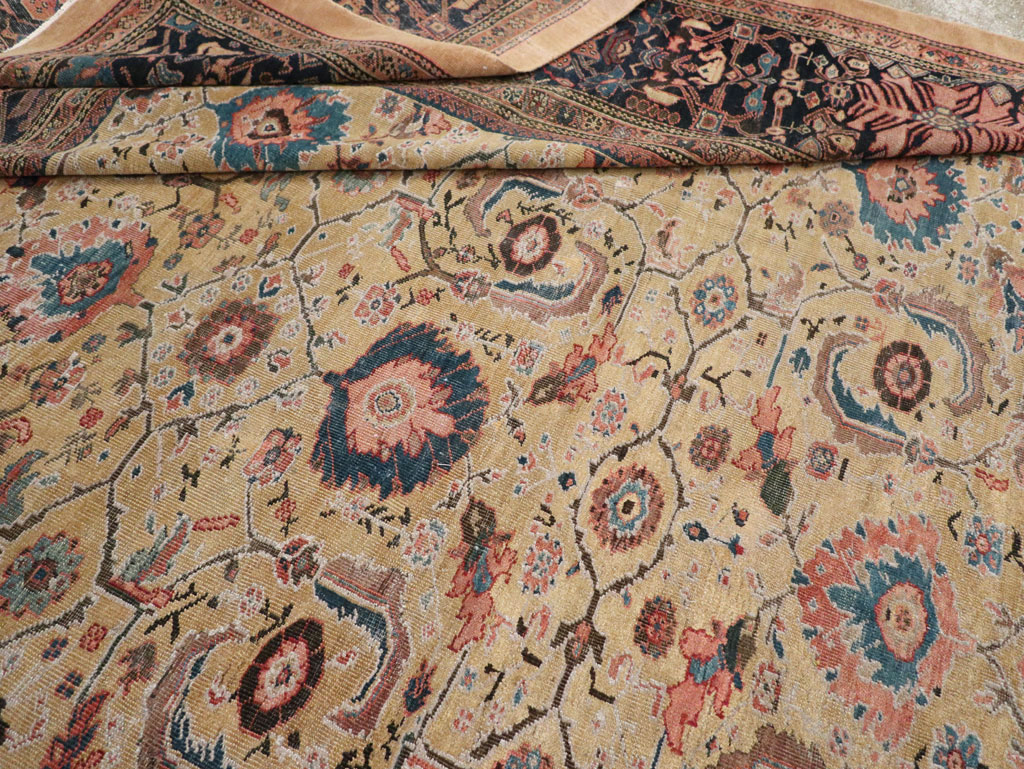 Antique Persian Sultanabad Room Size Carpet, No.33126 - Staging