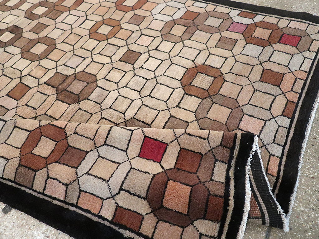 Vintage Chinese Art Deco Accent Rug, No.33133 - Staging