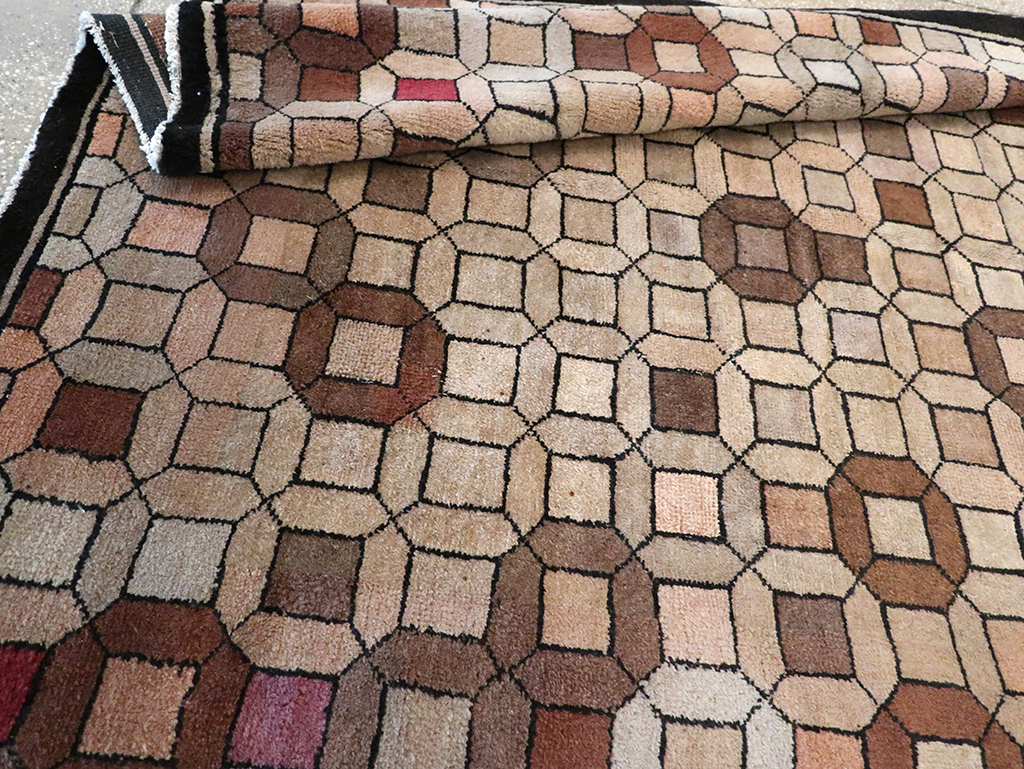 Vintage Chinese Art Deco Accent Rug, No.33133 - Staging