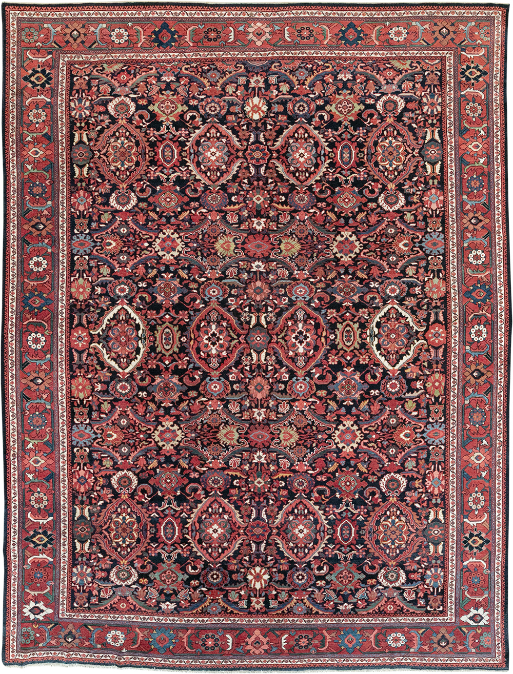Vintage Persian Mahal Room Size Carpet, No.33140 - Staging