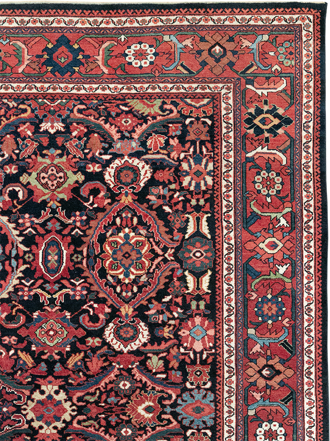 Vintage Persian Mahal Room Size Carpet, No.33140 - Staging