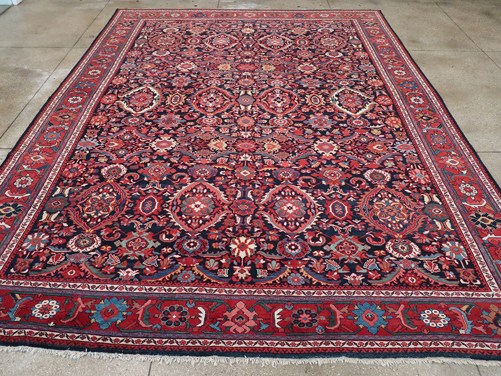 Vintage Persian Mahal Room Size Carpet, No.33140 - Staging