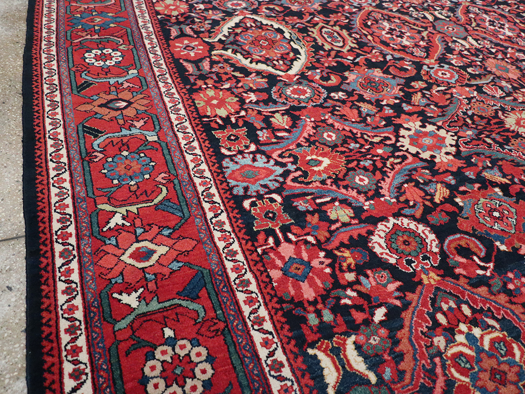 Vintage Persian Mahal Room Size Carpet, No.33140 - Staging