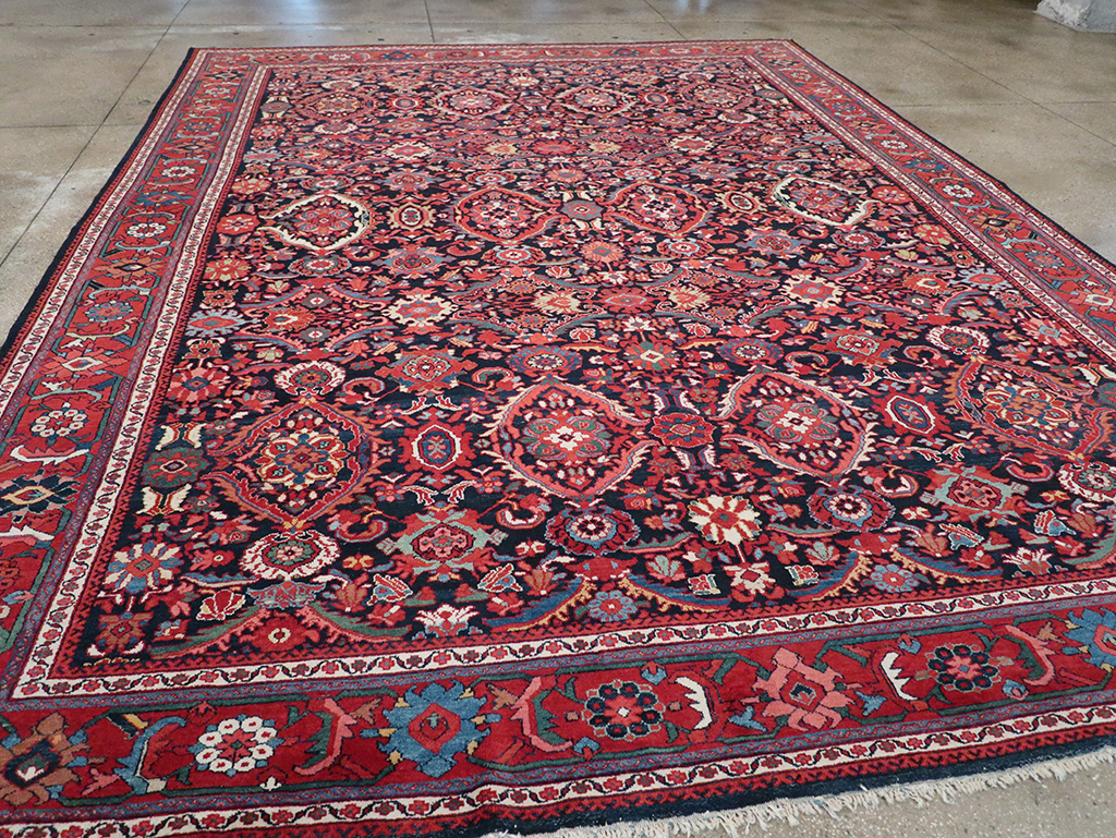 Vintage Persian Mahal Room Size Carpet, No.33140 - Staging