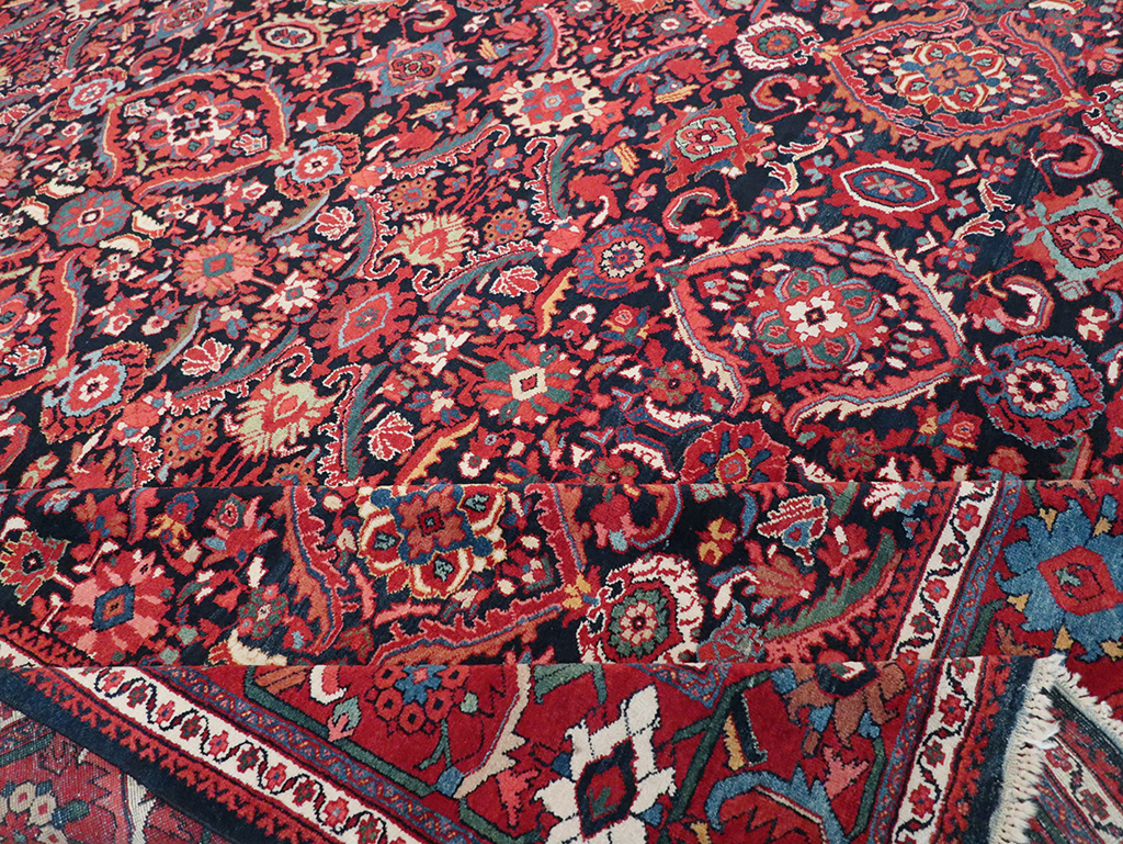 Vintage Persian Mahal Room Size Carpet, No.33140 - Staging