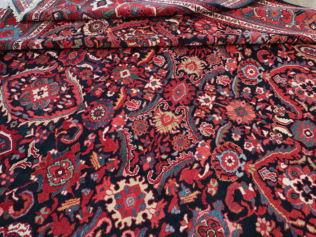 Vintage Persian Mahal Room Size Carpet, No.33140 - Staging