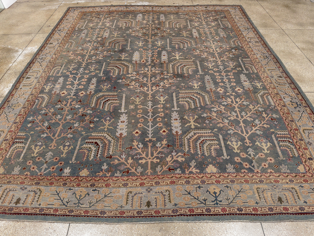 Antique Turkish Oushak Large Room Size Carpet, No.33142 - Staging