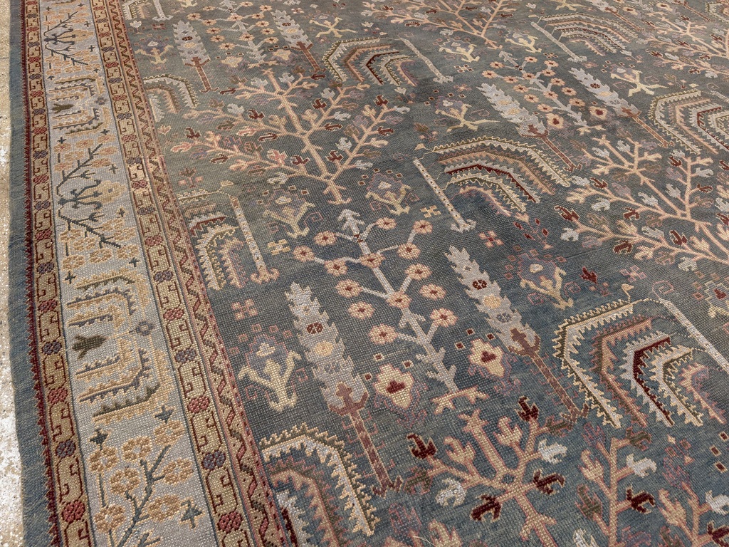 Antique Turkish Oushak Large Room Size Carpet, No.33142 - Staging