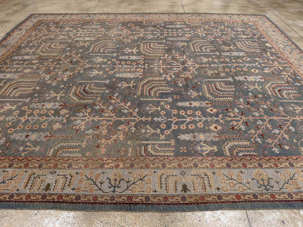 Antique Turkish Oushak Large Room Size Carpet, No.33142 - Staging