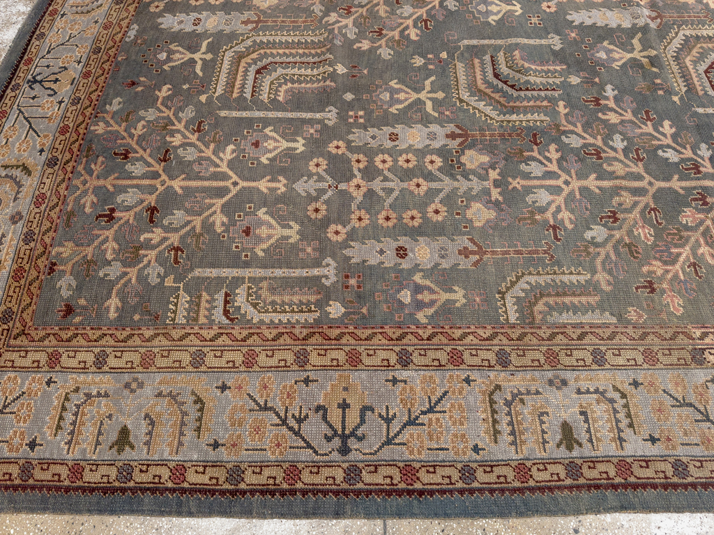Antique Turkish Oushak Large Room Size Carpet, No.33142 - Staging