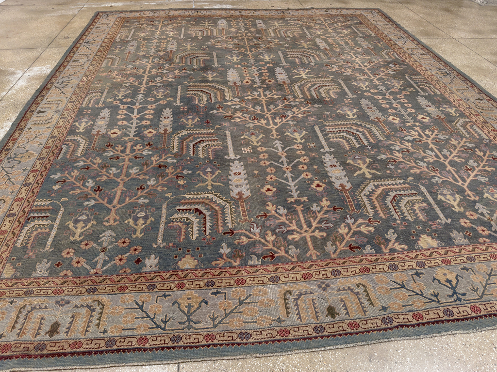 Antique Turkish Oushak Large Room Size Carpet, No.33142 - Staging