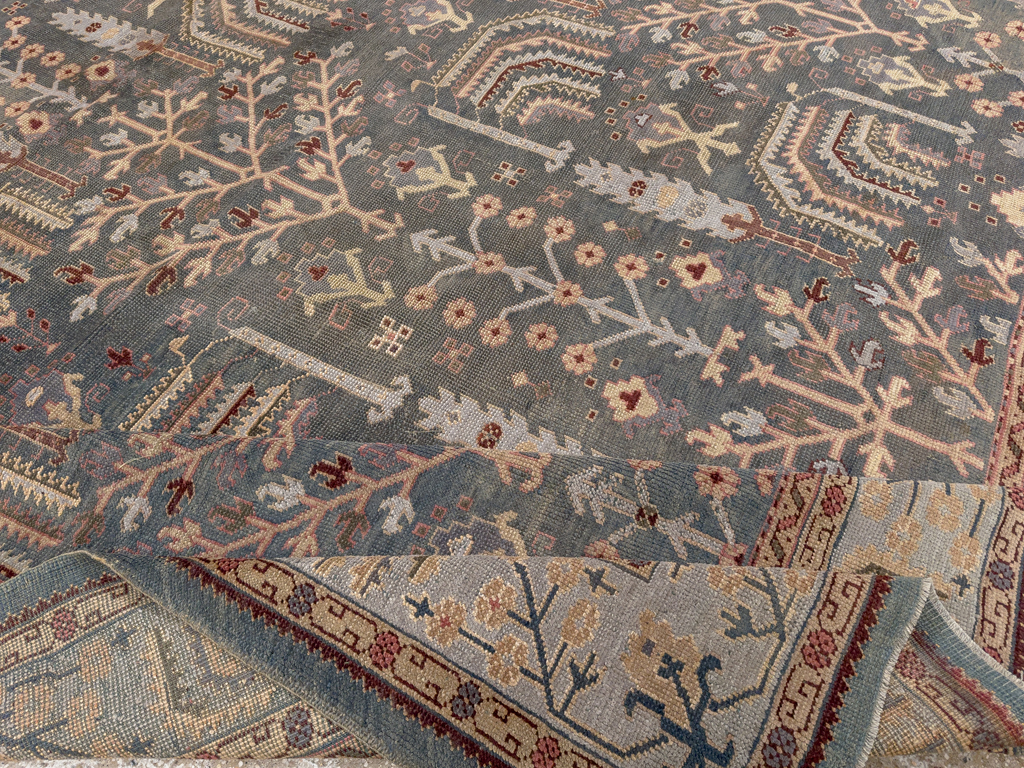 Antique Turkish Oushak Large Room Size Carpet, No.33142 - Staging