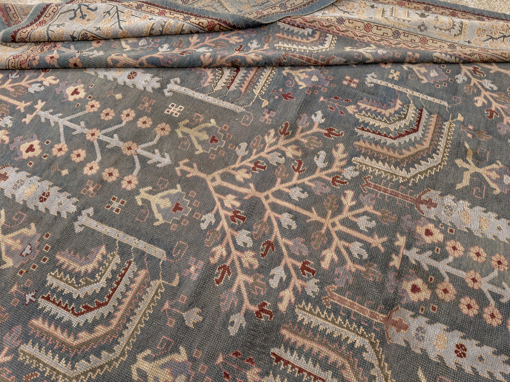 Antique Turkish Oushak Large Room Size Carpet, No.33142 - Staging