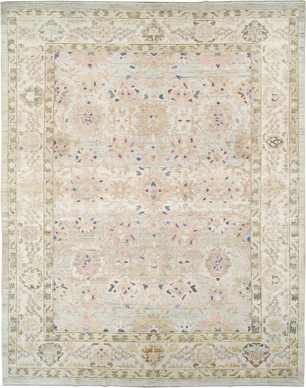 Modern Turkish Oushak Large Room Size Carpet, No.33148 - Staging