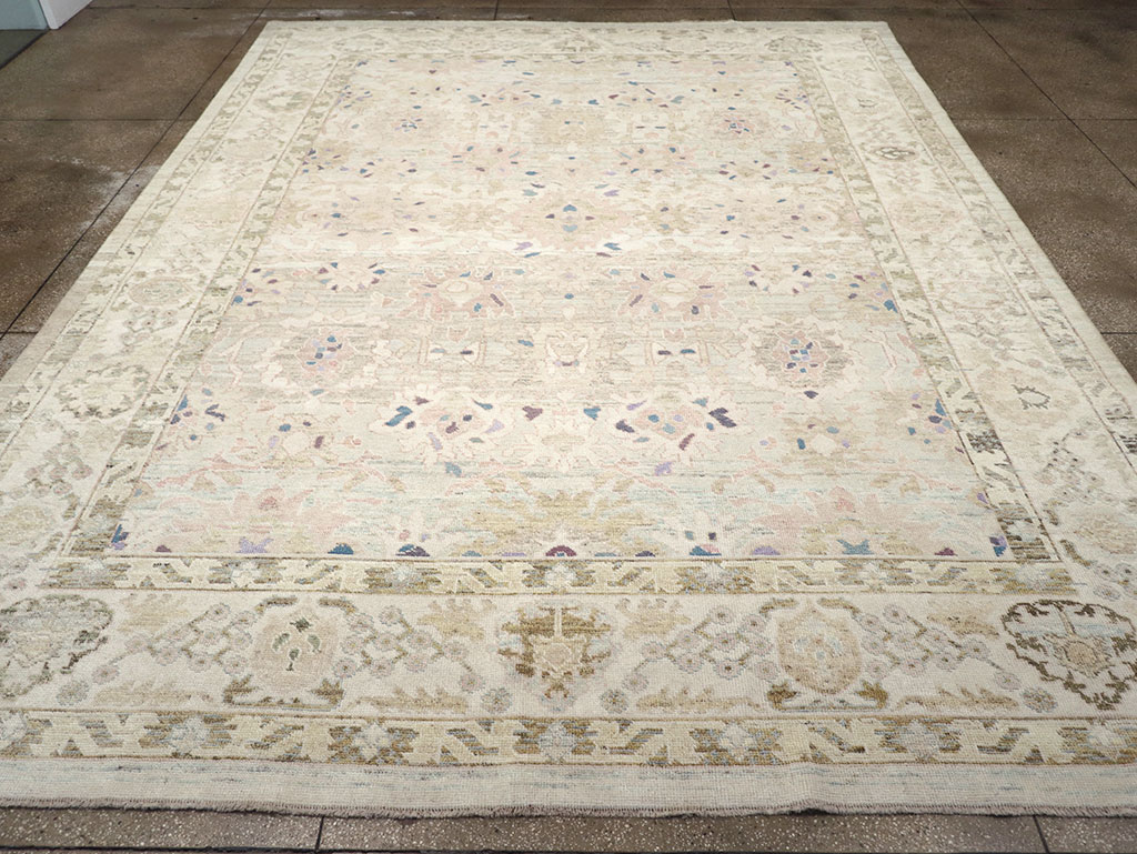 Modern Turkish Oushak Large Room Size Carpet, No.33148 - Staging