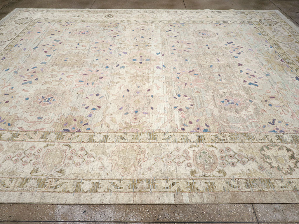 Modern Turkish Oushak Large Room Size Carpet, No.33148 - Staging