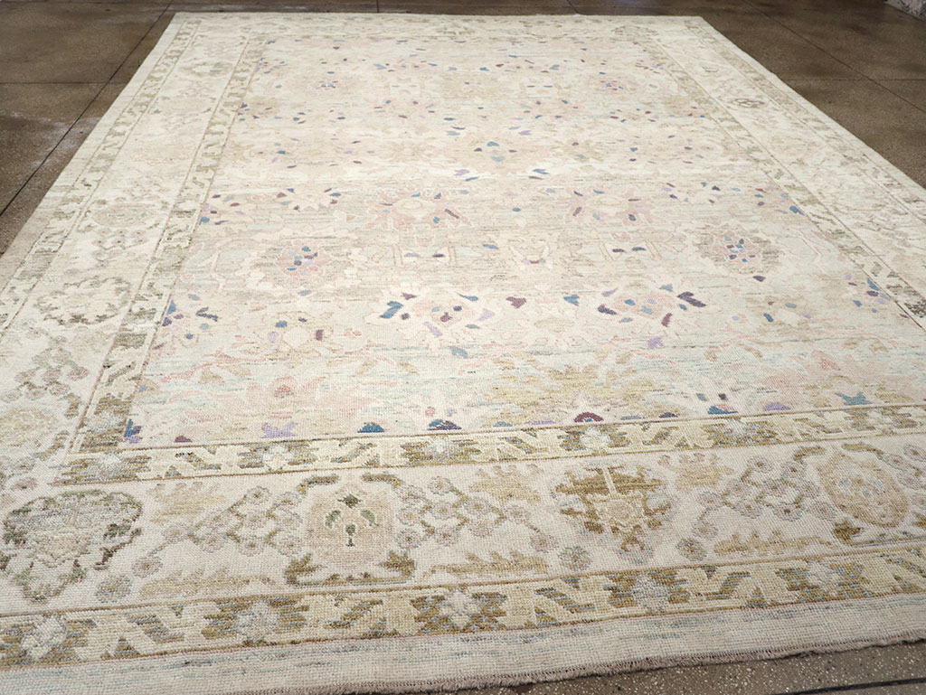 Modern Turkish Oushak Large Room Size Carpet, No.33148 - Staging