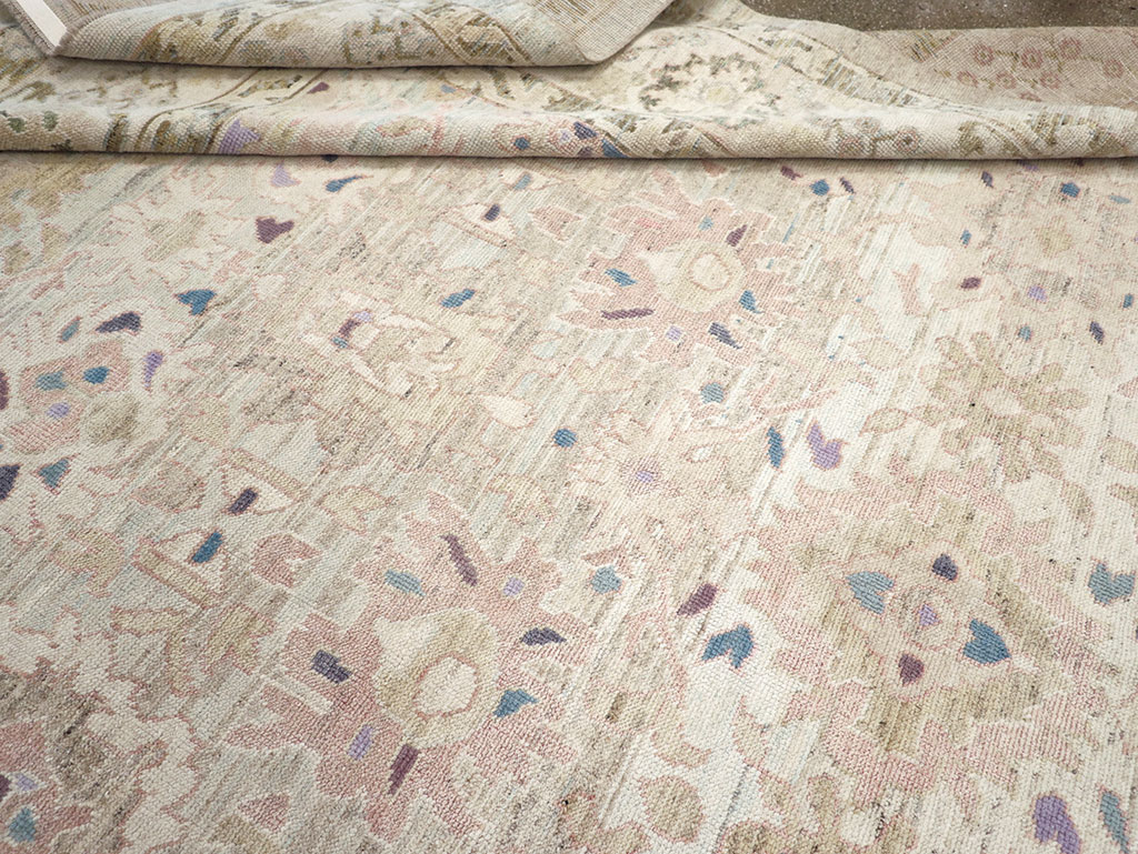 Modern Turkish Oushak Large Room Size Carpet, No.33148 - Staging