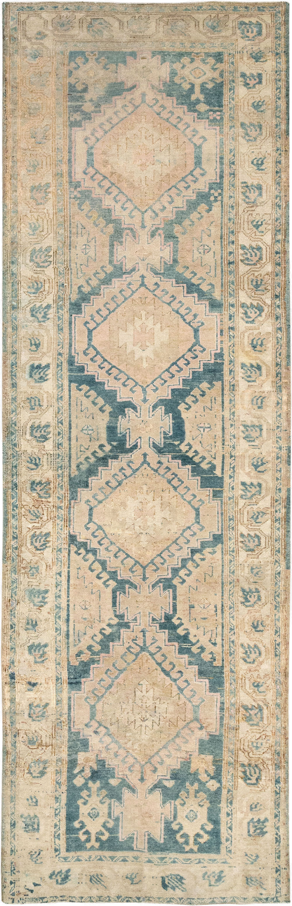 Vintage Persian Heriz Runner, No.33149 - Staging