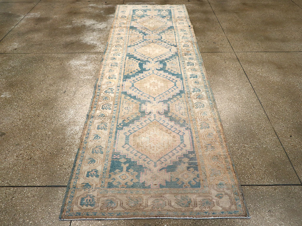 Vintage Persian Heriz Runner, No.33149 - Staging