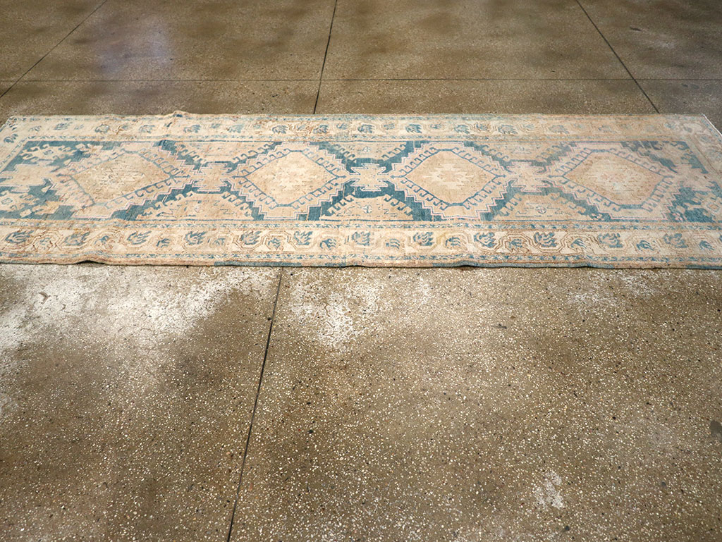 Vintage Persian Heriz Runner, No.33149 - Staging