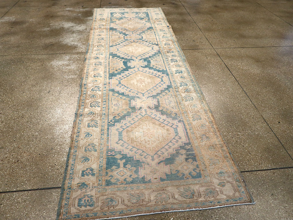 Vintage Persian Heriz Runner, No.33149 - Staging