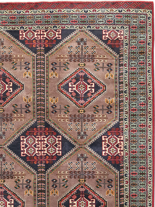 Vintage Persian Turkoman Room Size Carpet, No.33156 - Staging