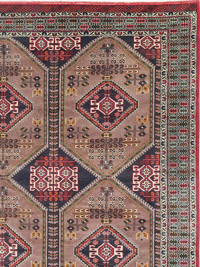 Vintage Persian Turkoman Room Size Carpet, No.33156 - Staging
