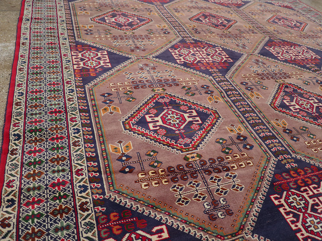Vintage Persian Turkoman Room Size Carpet, No.33156 - Staging
