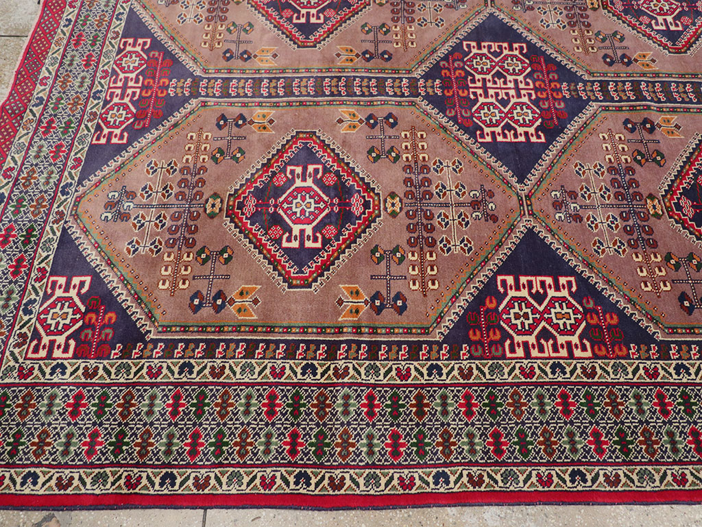 Vintage Persian Turkoman Room Size Carpet, No.33156 - Staging