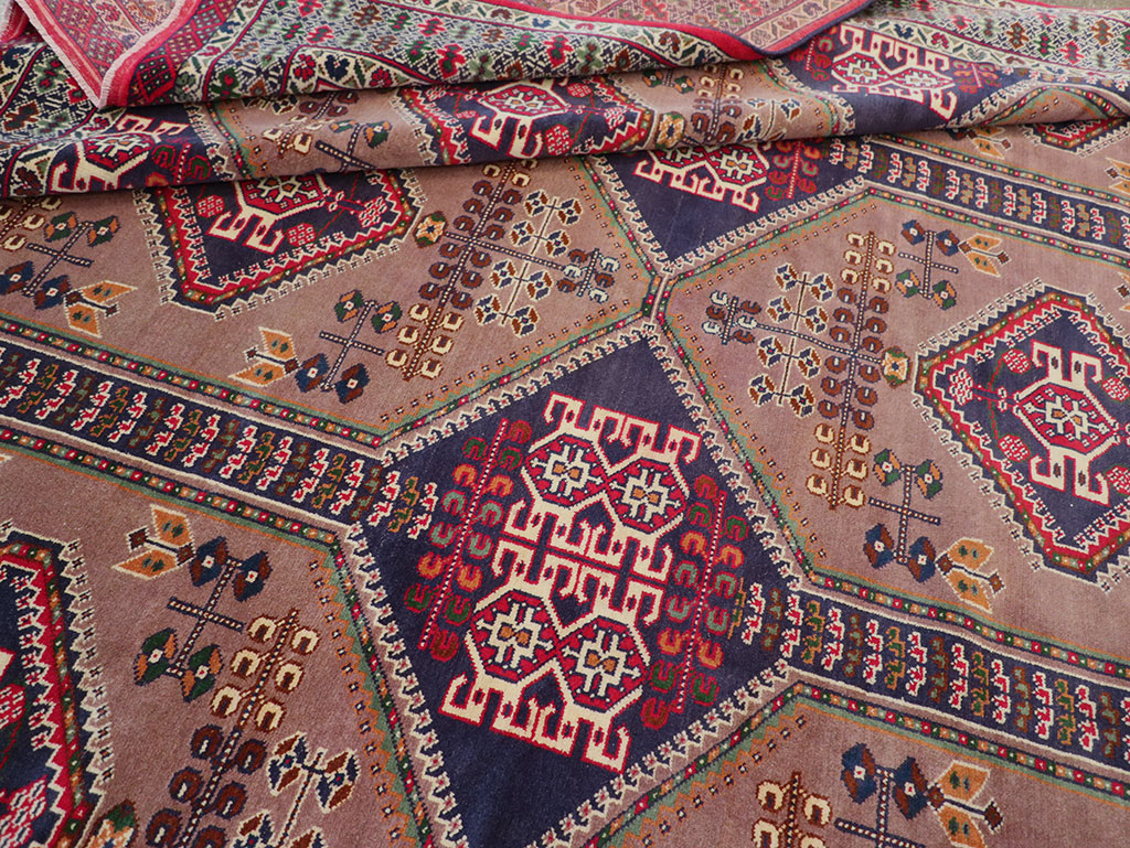 Vintage Persian Turkoman Room Size Carpet, No.33156 - Staging