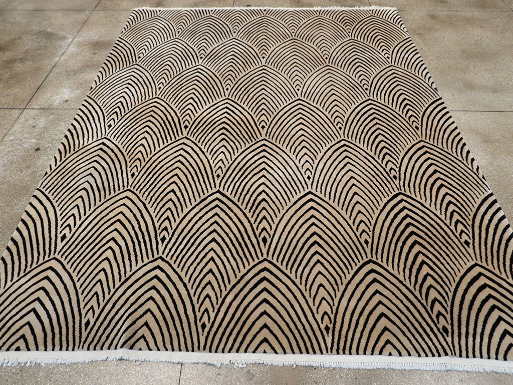 Antique Chinese Art Deco Room Size Carpet, No.33169 - Staging