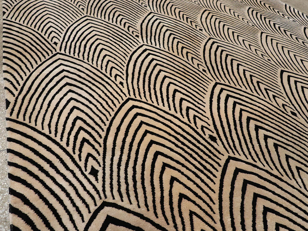 Antique Chinese Art Deco Room Size Carpet, No.33169 - Staging