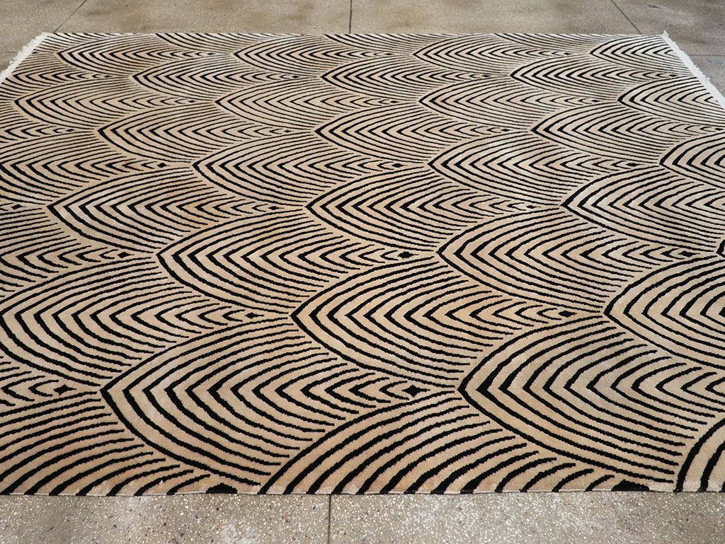 Antique Chinese Art Deco Room Size Carpet, No.33169 - Staging