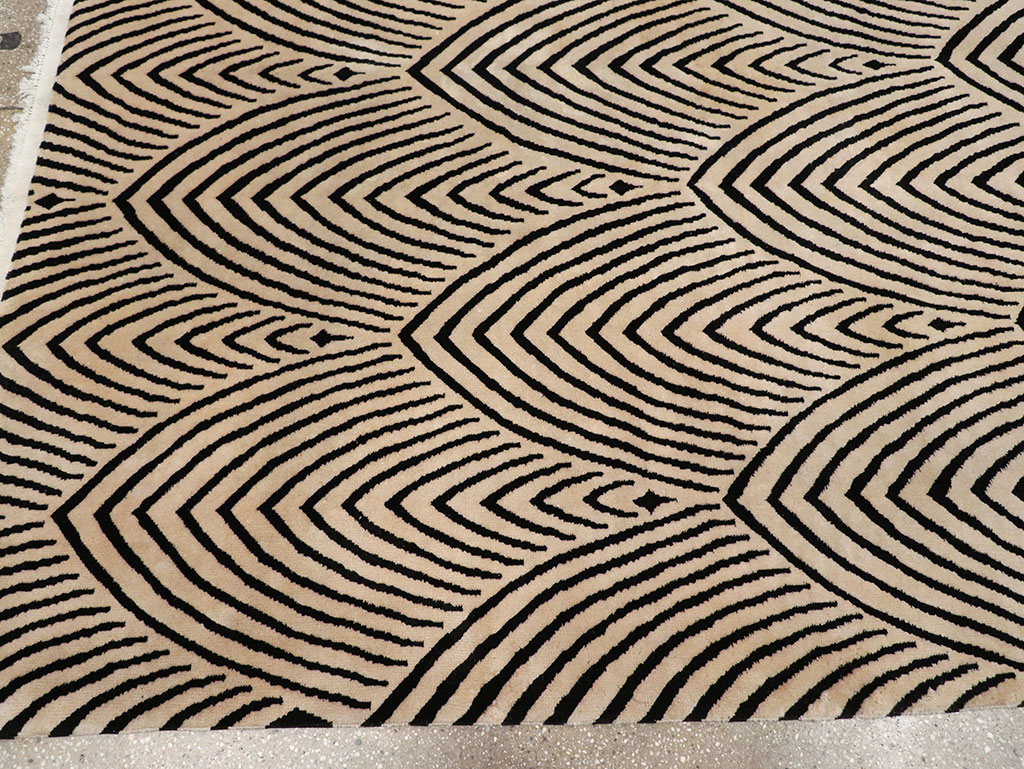 Antique Chinese Art Deco Room Size Carpet, No.33169 - Staging