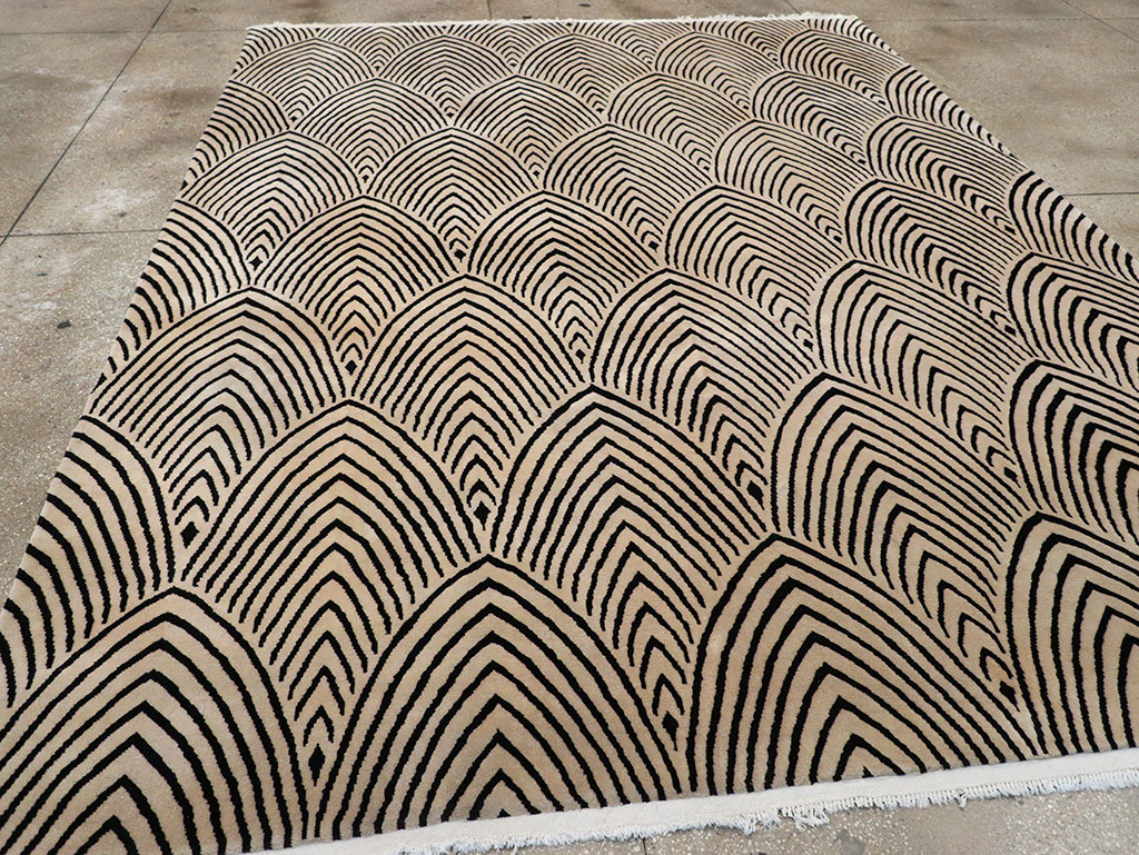 Antique Chinese Art Deco Room Size Carpet, No.33169 - Staging