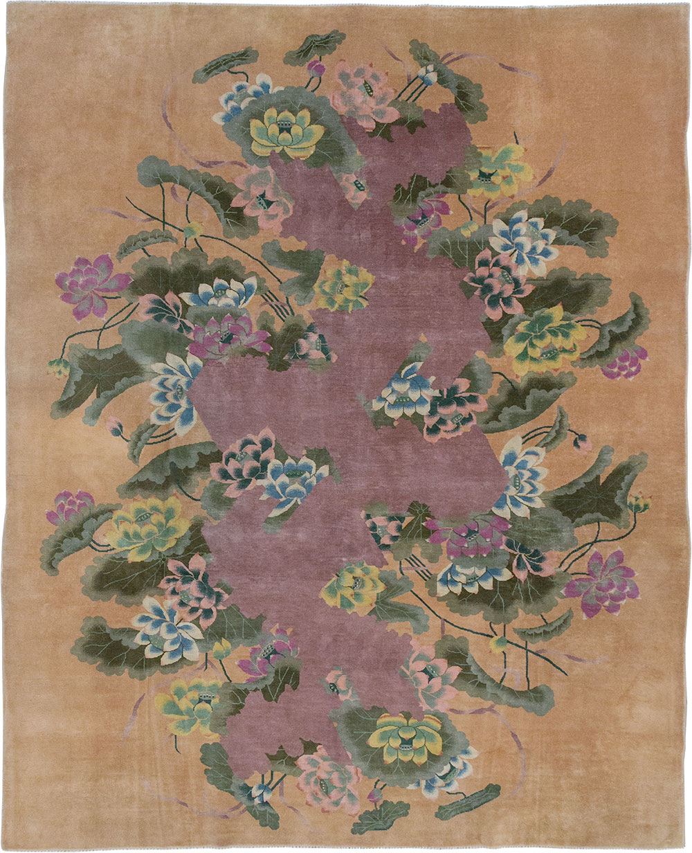 Antique Chinese Art Deco Room Size Carpet, No.33172 - Staging