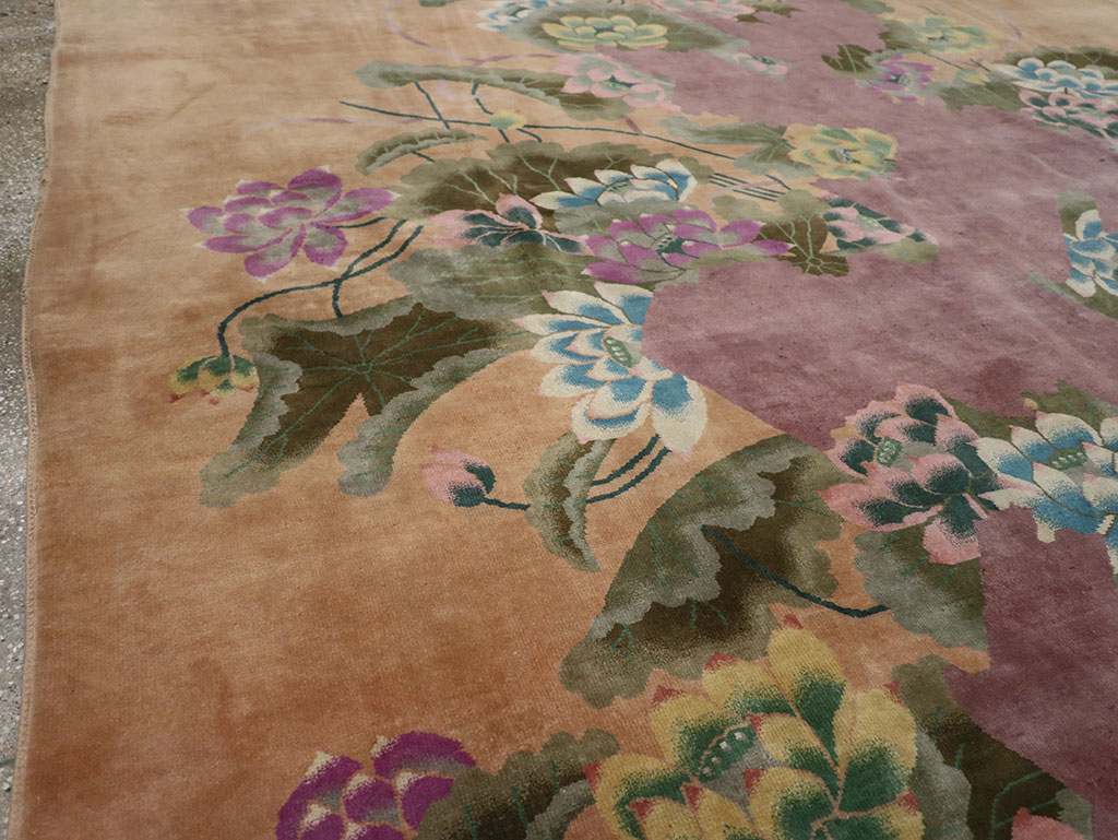 Antique Chinese Art Deco Room Size Carpet, No.33172 - Staging