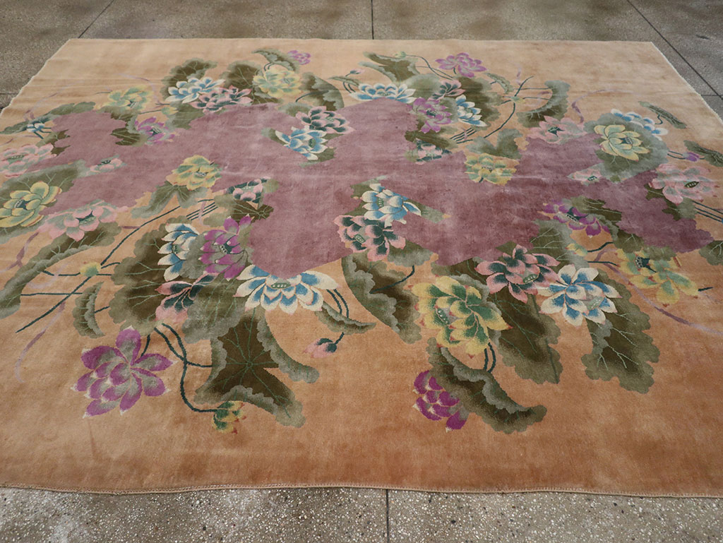 Antique Chinese Art Deco Room Size Carpet, No.33172 - Staging