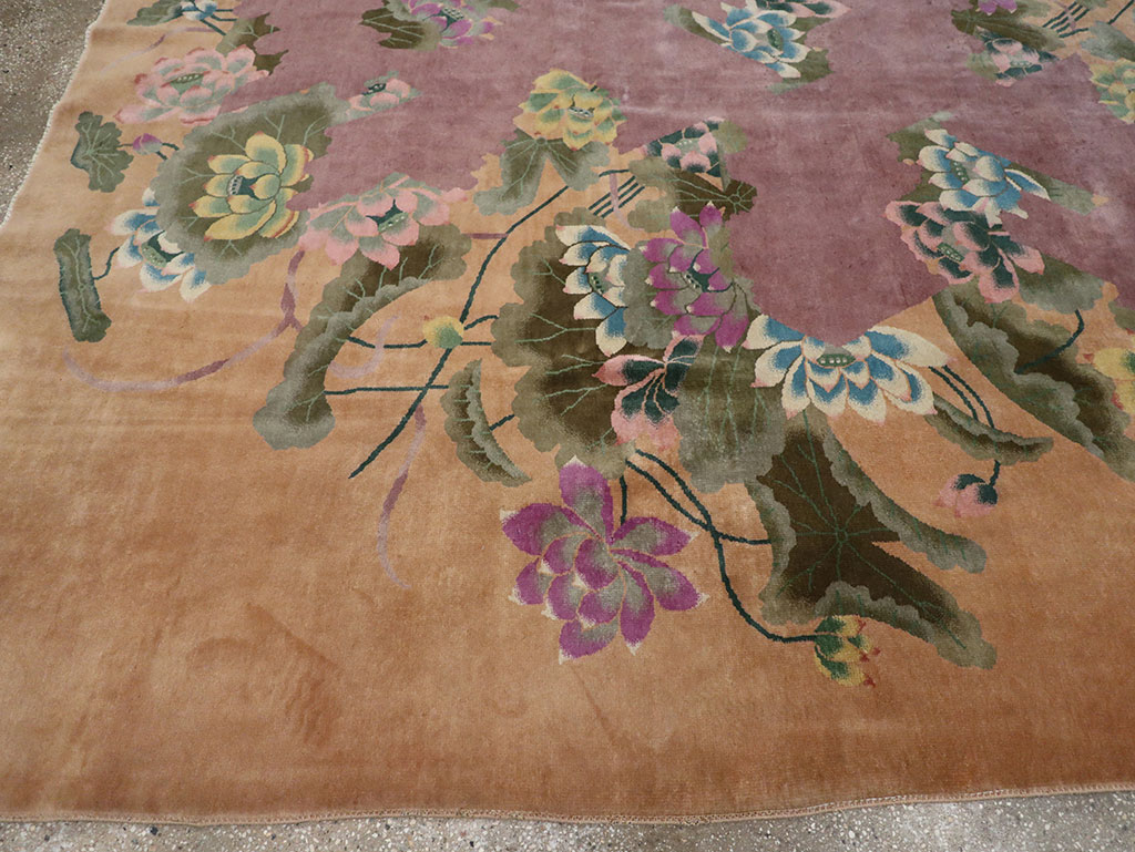Antique Chinese Art Deco Room Size Carpet, No.33172 - Staging