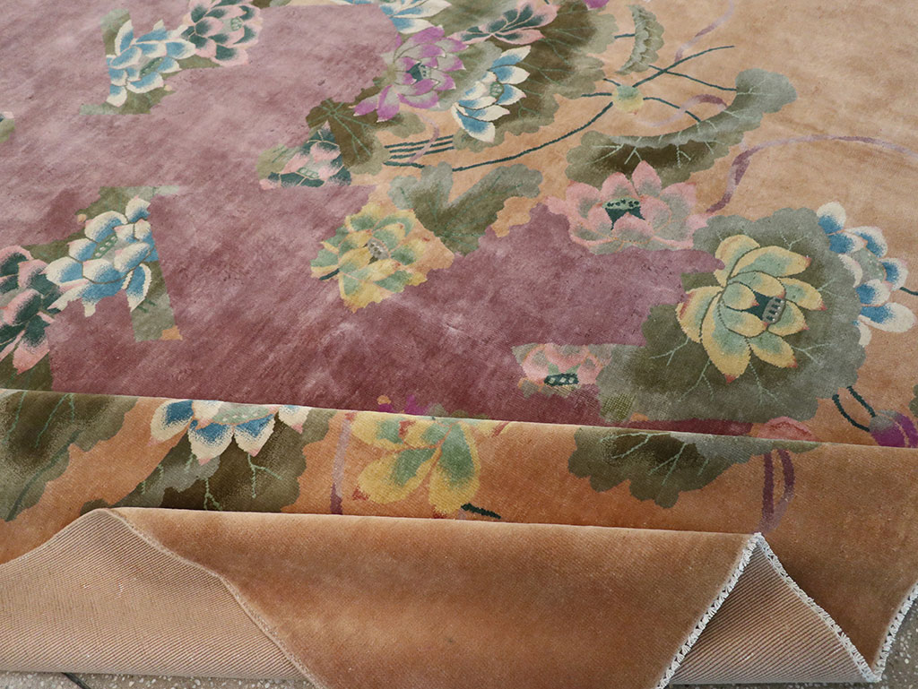 Antique Chinese Art Deco Room Size Carpet, No.33172 - Staging