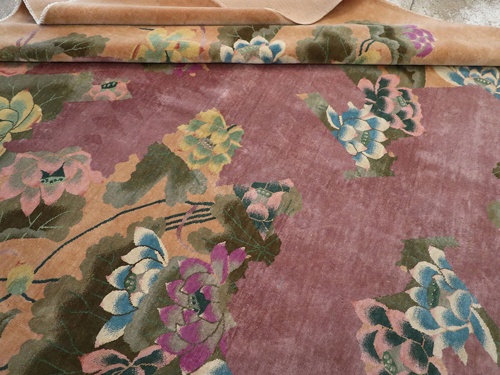 Antique Chinese Art Deco Room Size Carpet, No.33172 - Staging