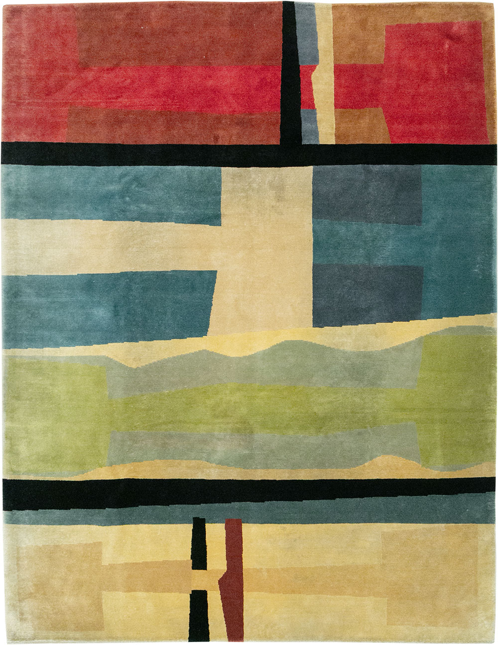 Modern Tibetan Art Deco Room Size Carpet, No.33173 - Staging