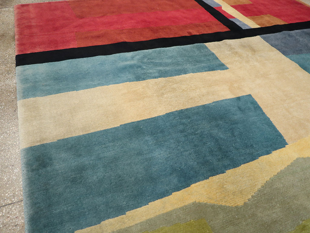 Modern Tibetan Art Deco Room Size Carpet, No.33173 - Staging