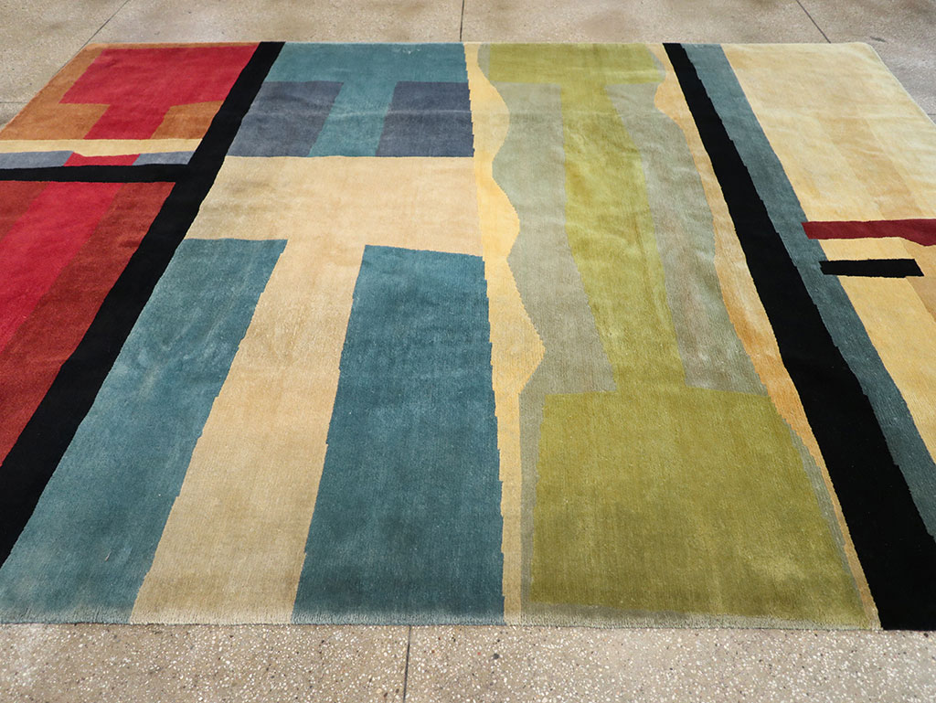 Modern Tibetan Art Deco Room Size Carpet, No.33173 - Staging