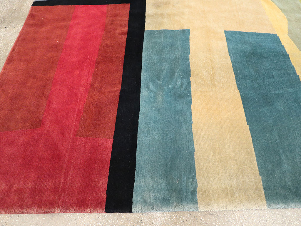 Modern Tibetan Art Deco Room Size Carpet, No.33173 - Staging