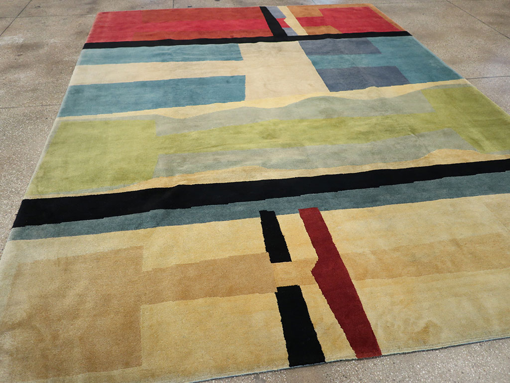 Modern Tibetan Art Deco Room Size Carpet, No.33173 - Staging