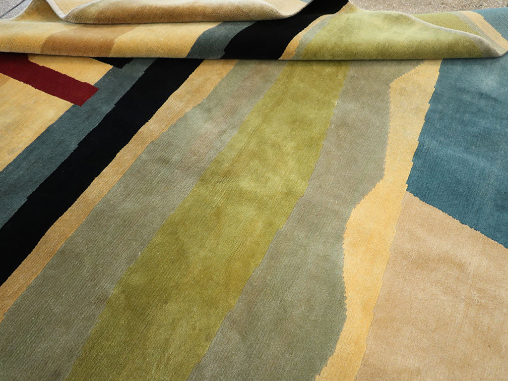 Modern Tibetan Art Deco Room Size Carpet, No.33173 - Staging