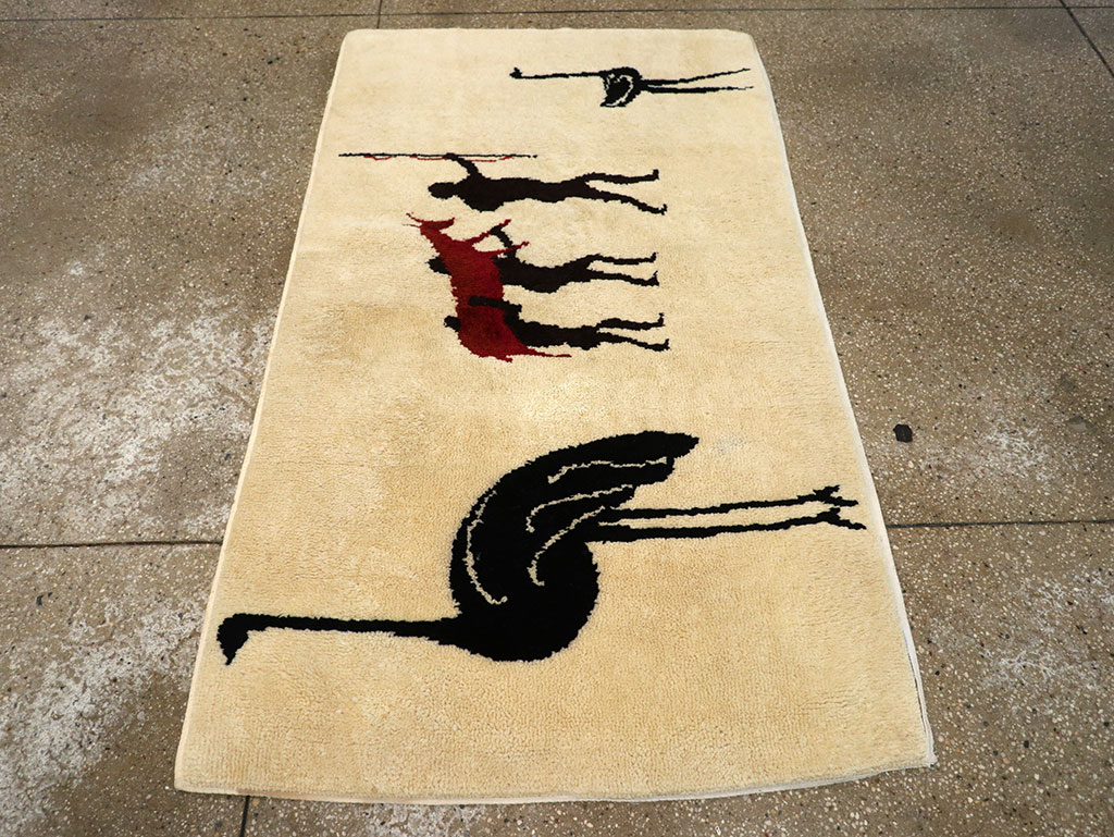 Vintage African Moroccan Pictorial Rug, No.33176 - Staging